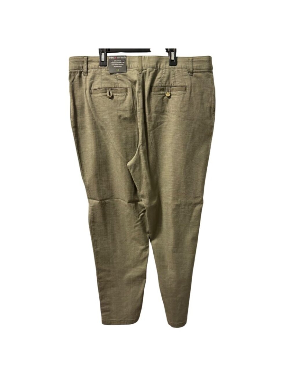 Intro. Kris Ankle Stretch Cotton Slub olive green Pants Size 16 women NWT - Picture 10 of 12